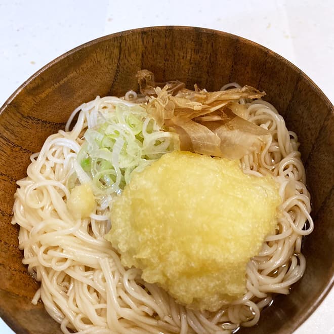 ぶっかけ素麺 鱧天ぷら